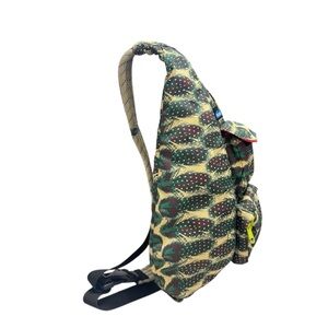 KAVU Original Rope Bag Sling Pack Adjustable Shoulder Strap in feather print